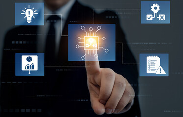 Engineer using laptop for optimization software AI bot with a Comprehensive Guide.Leveraging...