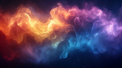 Dynamic abstract background created with colorful swirling smoke patterns