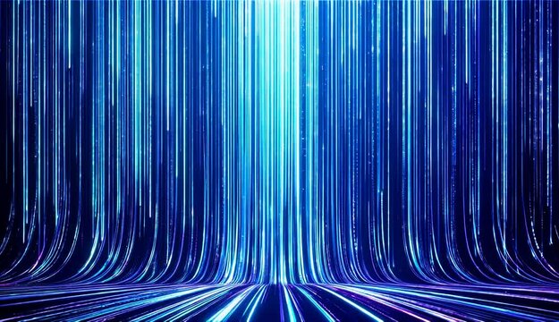 Glowing neon LED light pixels falling data down. abstract pink background. abstract decoration