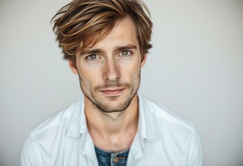 Obraz premium Portrait of a man with disheveled hair
