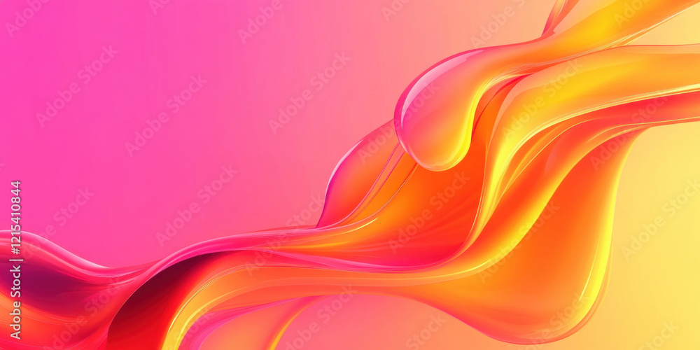 Poster vibrant gradient background with bold colors transitioning from hot pink to bright orange, creating 
