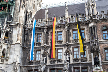 Naklejka premium City hall in Munich, pedestrian zone, Bavaria, Germany