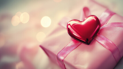 Obraz premium Valentine's day gifts with hearts and copyspace, saint valentine and love background concept, blank space