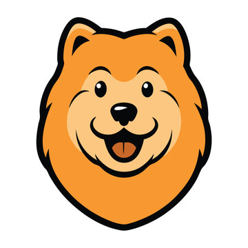 recommend clip art: Funny chow chow dog head vector art
