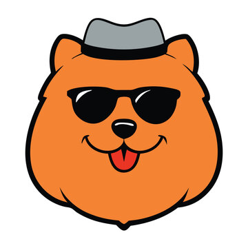 recommend clip art: Funny chow chow dog head vector art