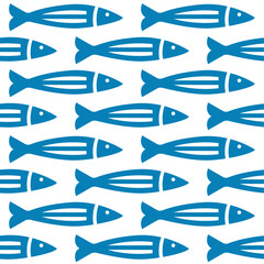 Seamless vector pattern with fish.