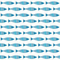 Seamless vector pattern with fish.
