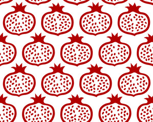Seamless vector pattern with pomegranate.