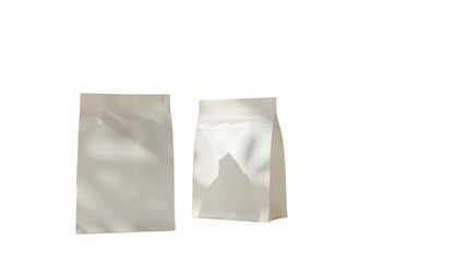 White paper bag with clean lines and soft shadows isolated on a white background 3D render