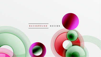 Abstract composition of overlapping circles with smooth gradients and transparency effects. Clean and modern design emphasizing depth, symmetry, and a minimal aesthetic