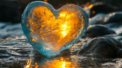 Frozen Heart: A Glimmer of Warmth in Winter's Embrace
