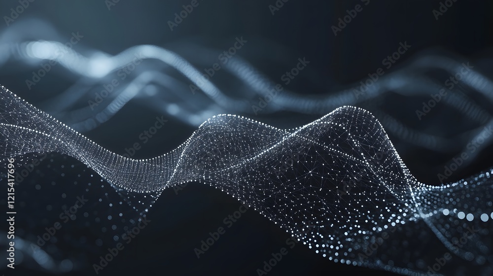 Aufkleber abstract digital waves flowing network data