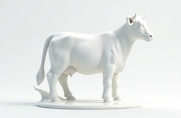 Fototapeta premium Splash of milk in form of Cow Shape, with clipping path