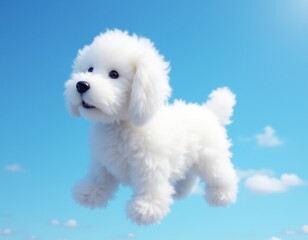 Obraz premium white poodle puppy in the sky