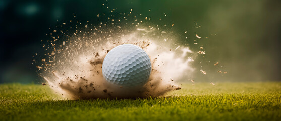 Golf, golf ball in a dynamic shot