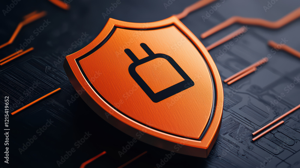 Poster secure shield symbolizing scalability and security in technology