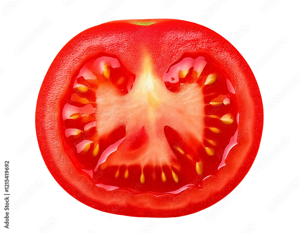 Poster slice of tomato isolated on transparent background