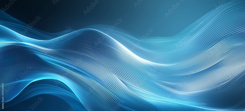 Poster a mesmerizing wave of blue flowing lines creates a sense of depth and tranquility, ideal for backgro