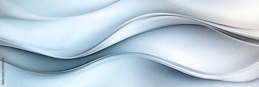Aufkleber an abstract image showcasing smooth, flowing lines in shades of blue and white, creating a serene, c