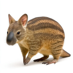 Obraz premium Striped Bandicoot standing, isolated on white.