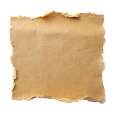 piece of brown paper tear isolated on transparent background, png