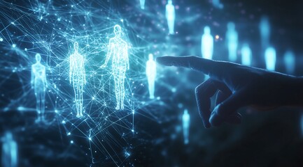 Close-Up of Connection Icons on Dark Futuristic Canvas, 暗い未来的なキャンバス上の接続アイコンのクロースアップ.Generative AI