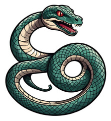 Fototapeta premium Cartoon, representing a fantastic snake, sign of the Chinese New Year. PNG format