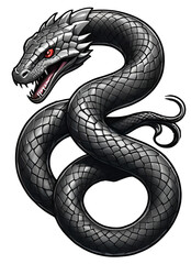 Obraz premium Cartoon, representing a fantastic snake, sign of the Chinese New Year. PNG format