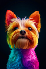Fototapeta premium A colorful dog with a black background