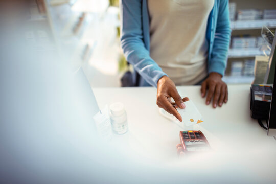 Contactless payment at pharmacy checkout counter