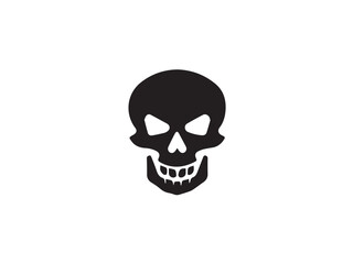 Black vector skull silhouette. Skull Silhouette Icon Vector Design on White Background. Skull vector logo silhouette. 