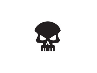 Black vector skull silhouette. Skull Silhouette Icon Vector Design on White Background. Skull vector logo silhouette. 