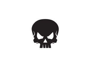 Black vector skull silhouette. Skull Silhouette Icon Vector Design on White Background. Skull vector logo silhouette. 