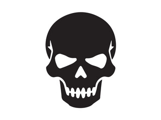 Black vector skull silhouette. Skull Silhouette Icon Vector Design on White Background. Skull vector logo silhouette. 