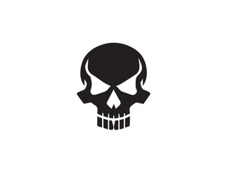Black vector skull silhouette. Skull Silhouette Icon Vector Design on White Background. Skull vector logo silhouette. 
