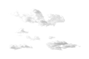 white cloud sky element isolated on transparent background, PNG, Cutout