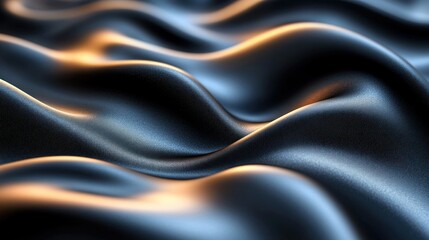 Obraz premium Dark, wavy fabric texture; gold light; abstract background; design element