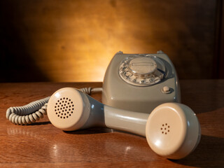 Vintage Rotary Dial Phone in Use
