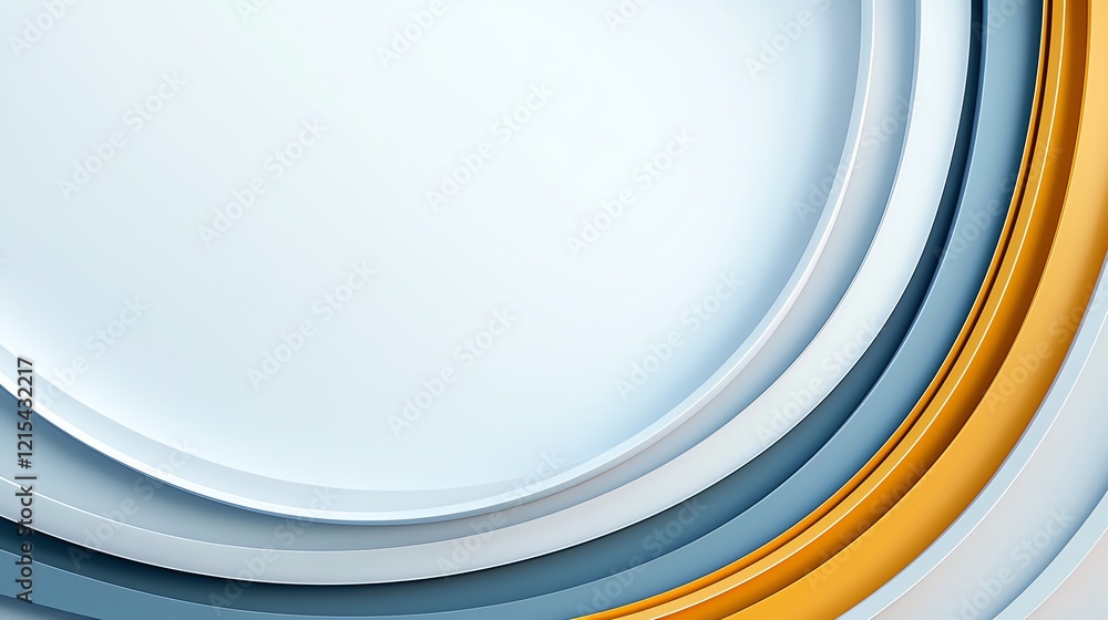 Poster a seamless abstract design featuring curved layers in shades of blue and orange, creating a modern a