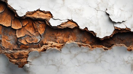 Naklejka premium Cracked Weathered Rustic Grunge Textured Abstract Background with Peeling Paint and Aged Patina