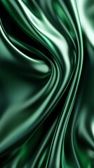 Obraz premium abstract depiction of green metallic waves resembling flowing fabric, creating a feeling of luxury and class