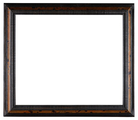 Dark varnished old picture frame. In PNG format on a transparent background.