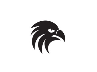 Logo of an eagle in black and white with a vector design. Black Eagle silhouette isolated on white background. Eagle head vector illustration.