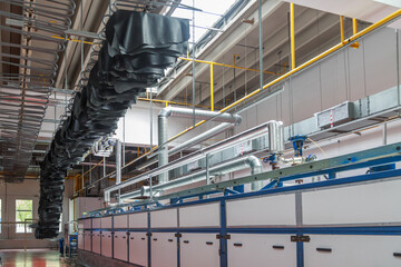 Naklejka premium Air drying process in hanging room.