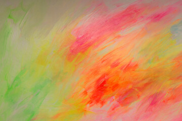 Art Watercolor and Acrylic brush stroke smear blot painting wall. Abstract texture pink, yellow,...