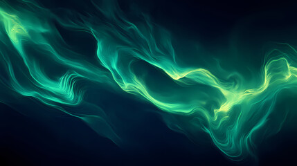 Aurora borealis abstract grainy gradient landscape, dark background banner poster. Arctic Glow. Illustration