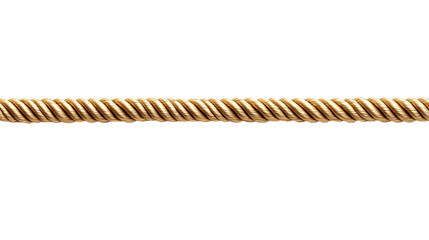 rough braided horizontal hemp rope on transparent background