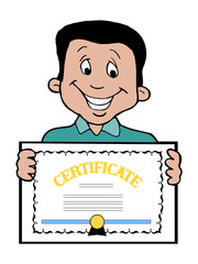 Child holding a blank sign vector illustration