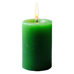 green wax Candle isolated on transparent background