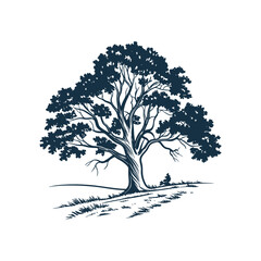 Colorful Tree Flat Vector Illustration - Editable with Transparent Background